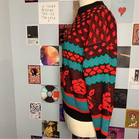 Vintage Retro 80’s Rose Print Sweater from Arielle - Picture 3 of 13